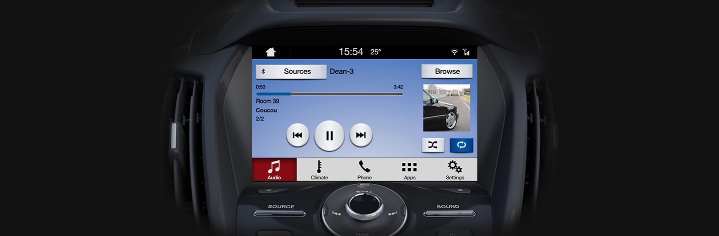 วิธีการเล่นอุปกรณ์เล่นเพลงด้วยระบบการสั่งงานด้วยเสียง SYNC™ 3 